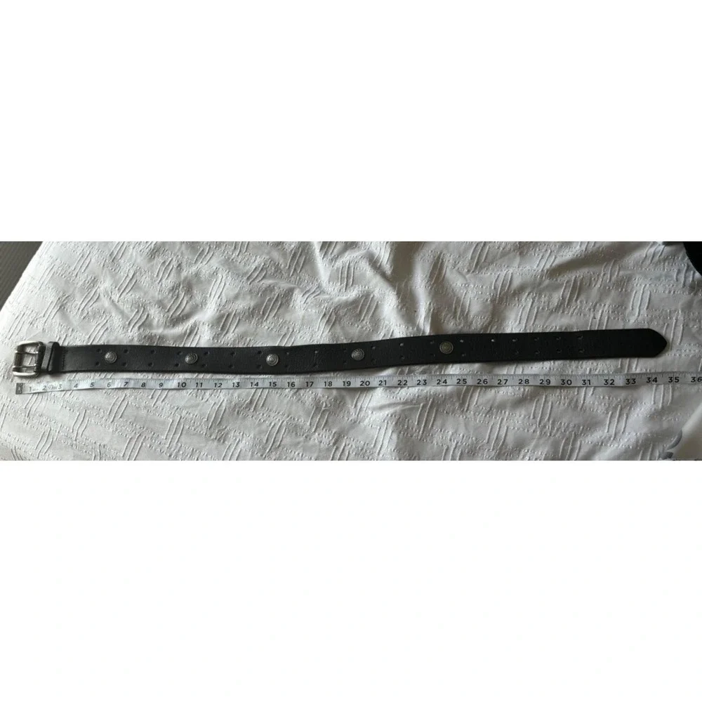 Armani Exchange‎ womens Black Leather Belt With Silver Buckle